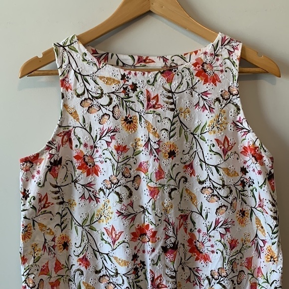J. Jill Floral Embroidered Sleeveless Blouse Size Small Petite - Picture 3 of 16